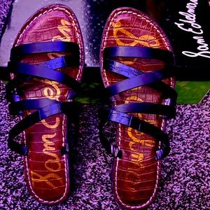 Sam Edelman black Crocodile sandals size 7.5